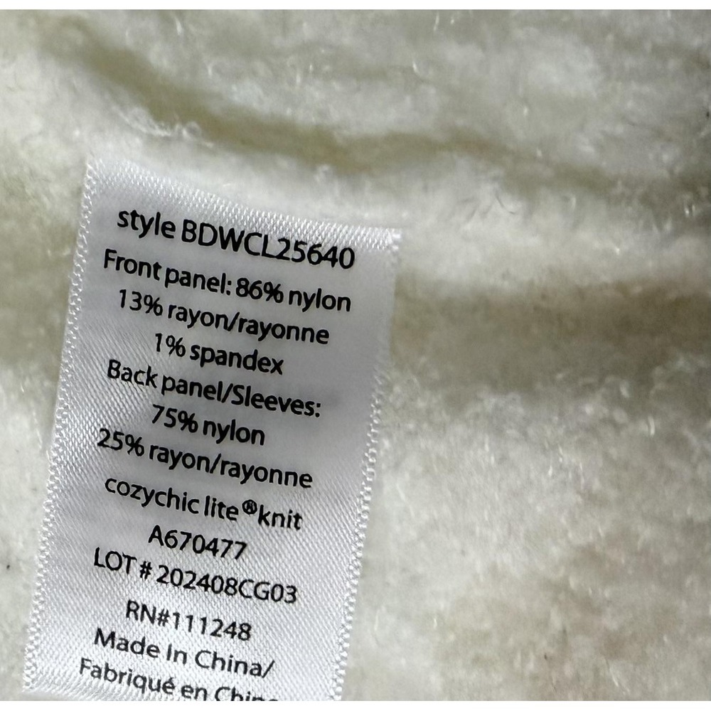 Barefoot Dreams CozyChic Ribbed Island Wrap Cardigan Womens 1X Petite Pearl Open - Picture 11 of 14